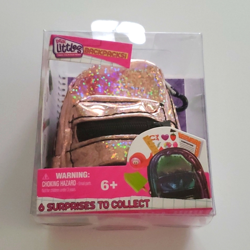 REAL Littles backpacks Rose Gold Glitter